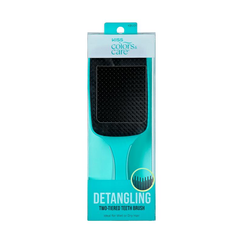 KISS Colors & Care Two-Tiered Wide-Paddle Wet Dry Detangling Brush