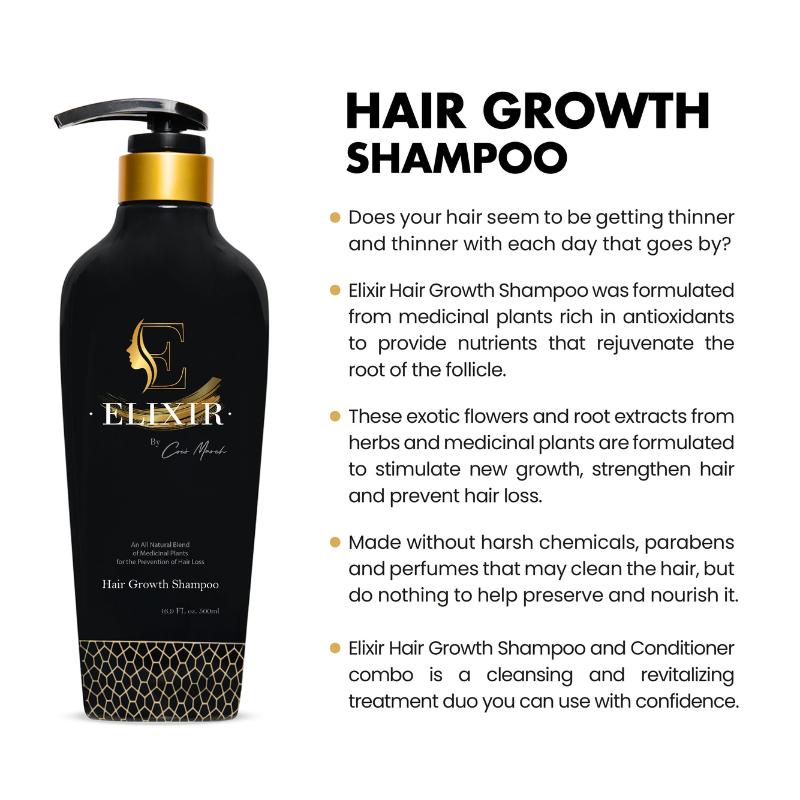 Coco March Elixir Shampoo Hair Growth, Plant-Based, Chemical Free, 16.9 fl oz Cleansing Conditioner Cleansing Conditioner