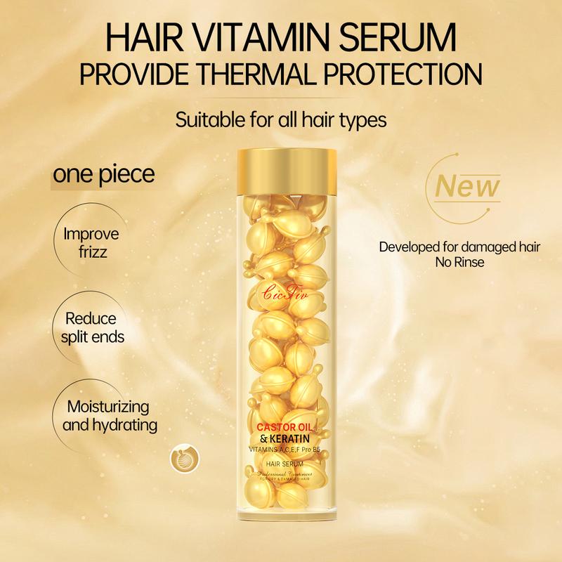 Natural hair vitamin, Premium Hair Treatment Serum, No Rinse, with Castor Oil, Keratin, Argan Macadamia Avocado Oils - Vitamins A C E Pro B5, Conditioner for Women & Men, healthy hair Haircare