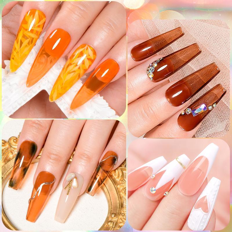 6 Color Jelly Gel Nail Polish, 6 Counts set Soak Off Nail Art Gel, Nail Art Gel for Women & Girls