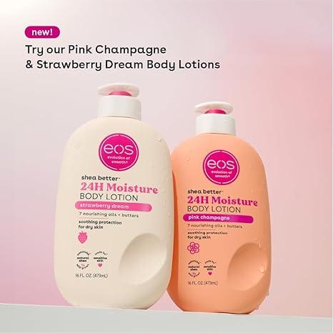 eos Shea Better Body Lotion- Pomegranate Raspberry, 24-Hour Moisture Skin Care, Lightweight & Non-Greasy, Made with Natural Shea, Vegan, 16 fl oz