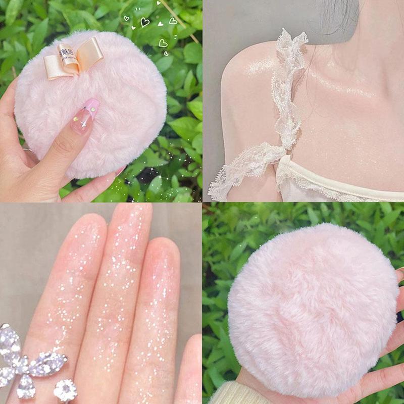 Peach Shaped Highlighter Powder Puff, Body Glitter Powder Puff, Makeup Tool for Women