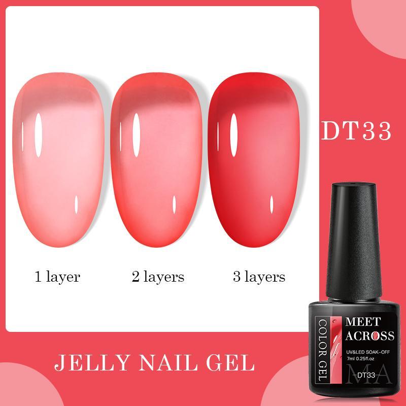 6 Color Jelly Gel Nail Polish, 6 Counts set Soak Off Nail Art Gel, Nail Art Gel for Women & Girls