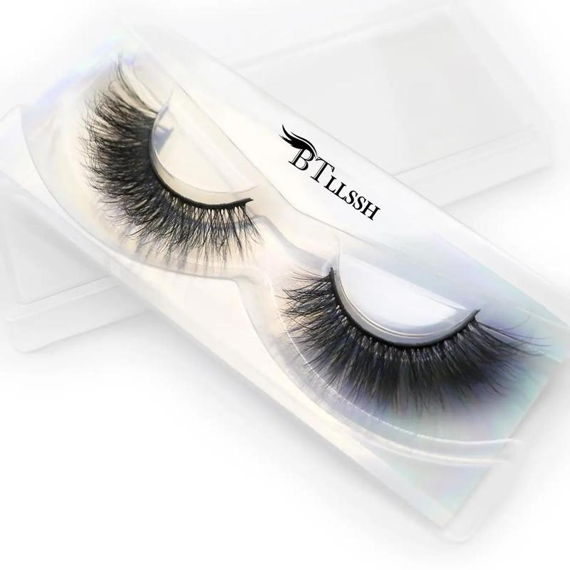 1 Pair Natural Thick False Eyelashes, Fluffy Curly Faux Lashes, Professional Makeup Tool For Women