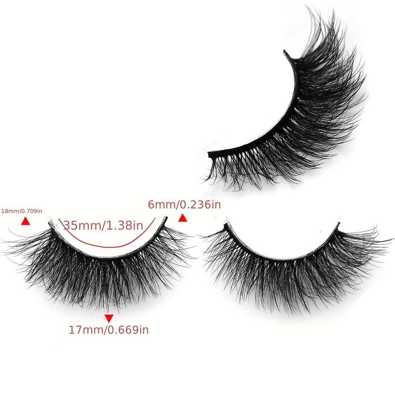 1 Pair Natural Thick False Eyelashes, Fluffy Curly Faux Lashes, Professional Makeup Tool For Women