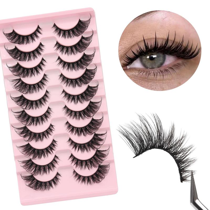 3D False Eyelashes, 1 Box Natural Look Eyelash Extensions, Self Grafting Curl Eyelashes for Christmas Gift, Eye Makeup Enhancement False Eyelashes for Women & Girls