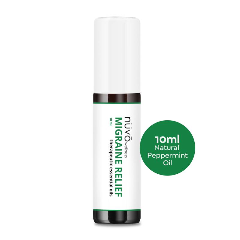 Nuvo Migraine Relief Roll-On, Made with Peppermint, Lavender, Eucalyptus, & Other Aromatherapy Essential Oils, for Headaches, Body Pain & Sore Muscles