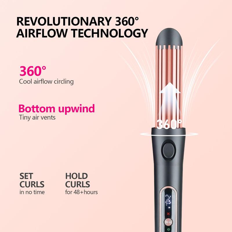 Curling Tong, 1 Count Hair Curling Iron with 5 Temperatures, Hair Straightener, Portable Hair Styling Tool for Home & Travel Use