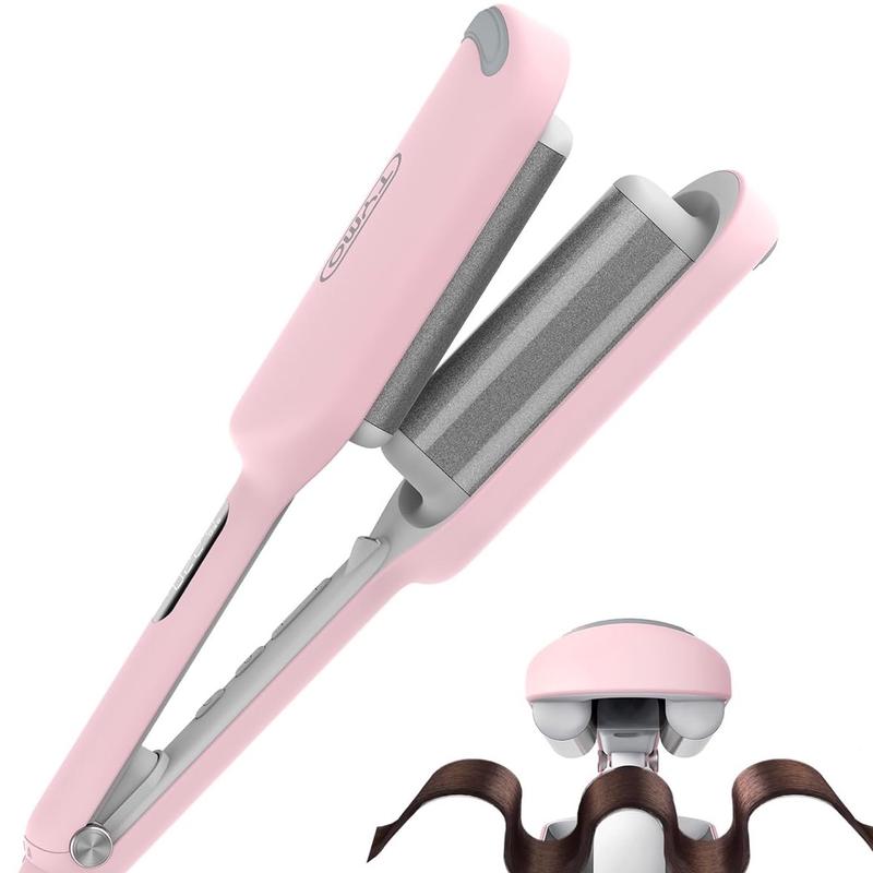 TYMO ROVY Deep Wave Curling Iron - Fast & Stable Heating with Adjustable Temperature and Timer Settings - Curler