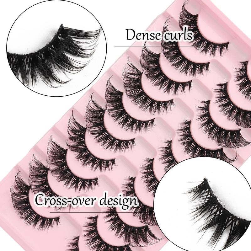 3D False Eyelashes, 1 Box Natural Look Eyelash Extensions, Self Grafting Curl Eyelashes for Christmas Gift, Eye Makeup Enhancement False Eyelashes for Women & Girls