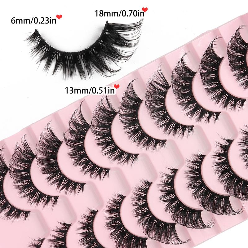 3D False Eyelashes, 1 Box Natural Look Eyelash Extensions, Self Grafting Curl Eyelashes for Christmas Gift, Eye Makeup Enhancement False Eyelashes for Women & Girls