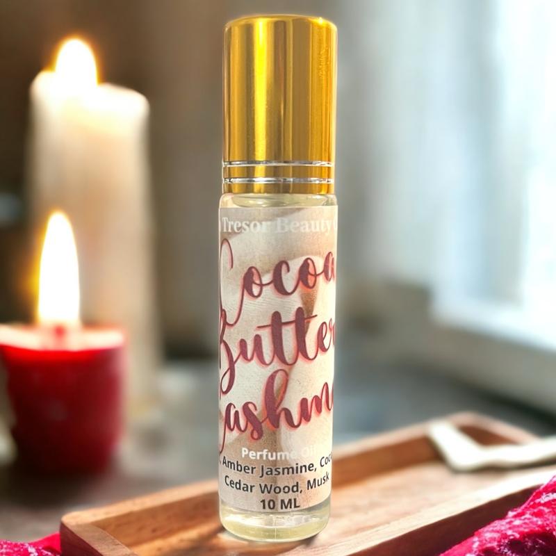 Cocoa butter cashmere body oil roll-on, natural, cruelty free, vegan friendly Women Woody Unisex Scent, Scented, Floral, Vanilla, Jasmine, sandalwood sandalwood perfume