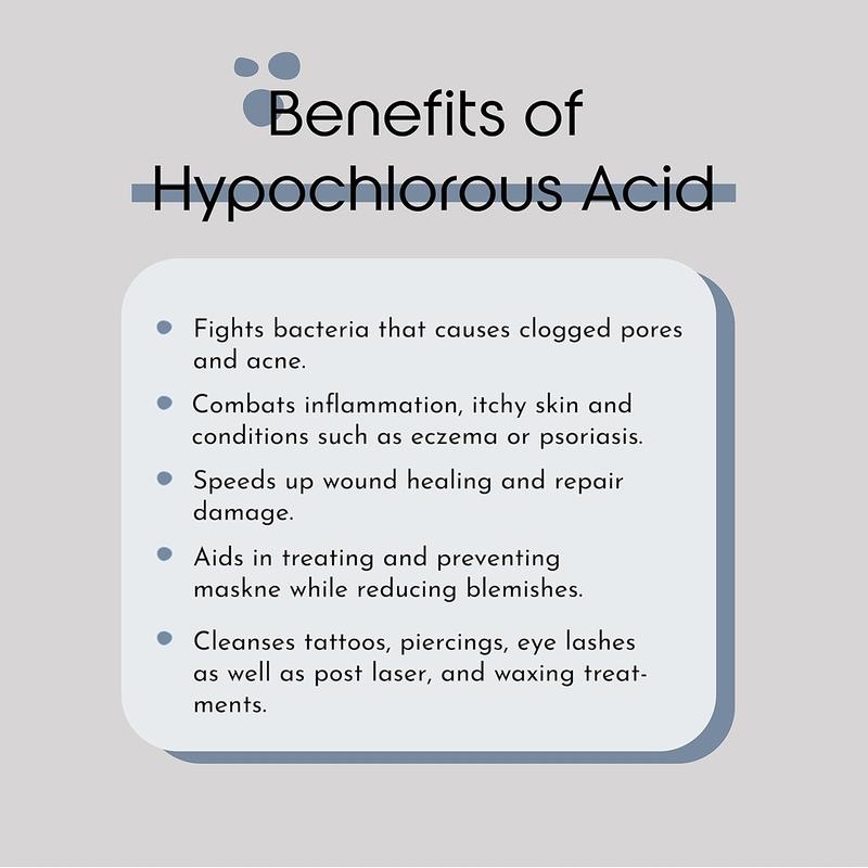 Hypochlorous Acid Face and Skin Spray - HOCL- Safe for use on Acne Prone Skin - Eczema - Dry Scalp - Post Procedure -Toner - Eye Lash Cleanser - Face and Hand Cleanser (Large 8 oz.) Moisturizers Skincare Skin Repair Comfort