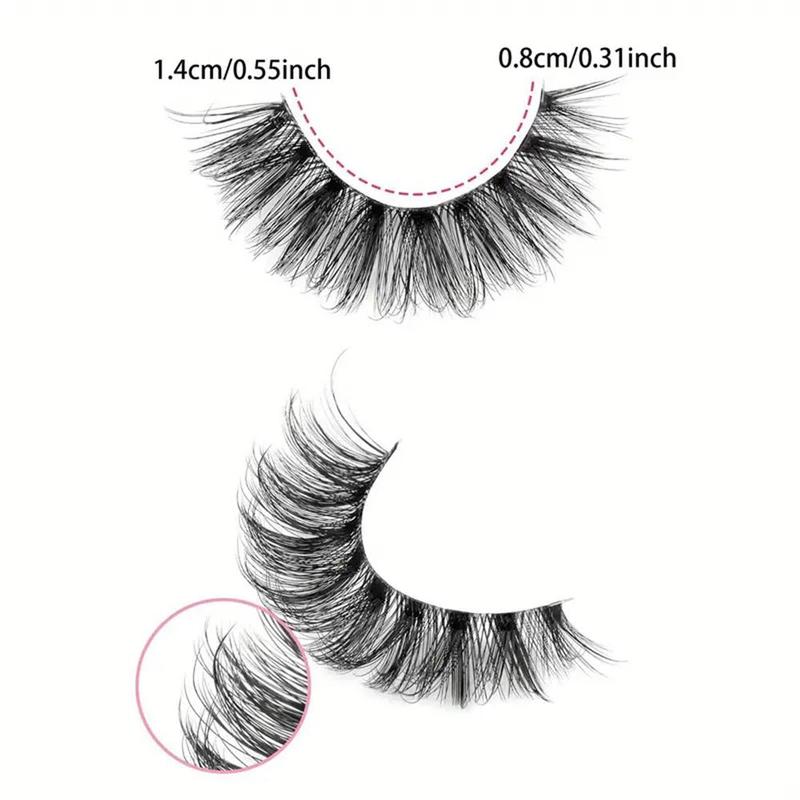 Fluffy False Eyelashes, 10 Pairs Wispy Cat Eye Look Faux Cluster Lashes, Natural Curling Eye Makeup Strip Lashes, Full Volume Eyelash for Lashes Extensions