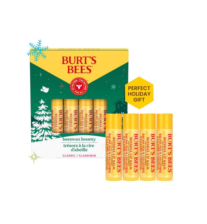 Burt's Bees Christmas Gifts, 4 Lip Balm Stocking Stuffers Products, Assorted Mix Set