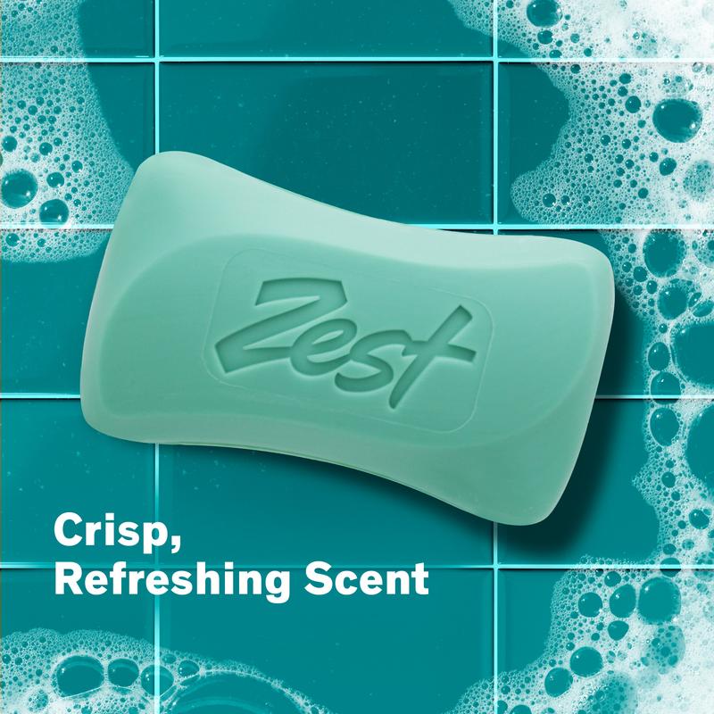 (4 pack) Zest Deodorant Bar Soap, Hydrating Moisture for All Skin Types, Aqua, 4 oz, 8 Bars Body Care Cleansing