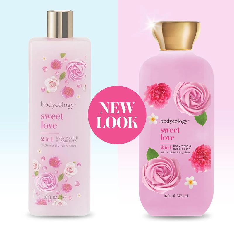 Bodycology 2-in-1 Body Wash & Bubble Bath, Sweet Love, 16 fl oz