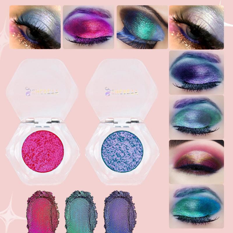 Chameleon Glitter Eyeshadow Powder, 12 Colors Shimmering Highlighter Powder, Long Lasting Shimmering Eye Shadow Powder, Colorful Eye Makeup Products