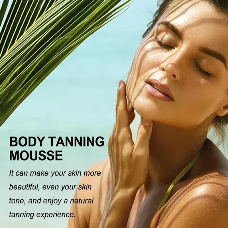 60ml Body Tanning Mousse, Natural Body Tanning Cream, Boady Tanner Mousse for Outdoor Sunbathing, Sun Tanning Mousse for Women & Men