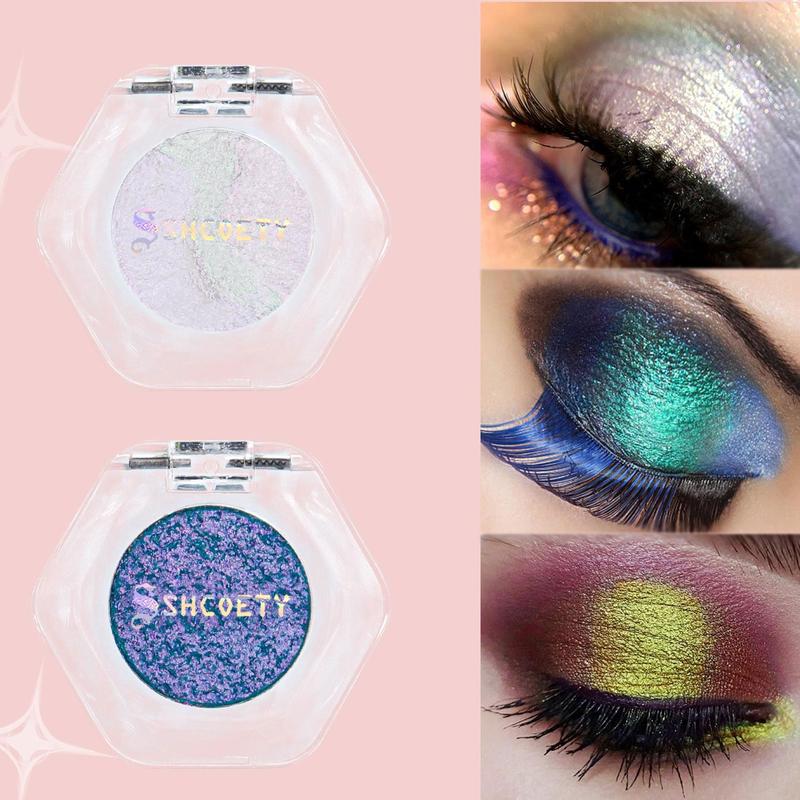 Chameleon Glitter Eyeshadow Powder, 12 Colors Shimmering Highlighter Powder, Long Lasting Shimmering Eye Shadow Powder, Colorful Eye Makeup Products