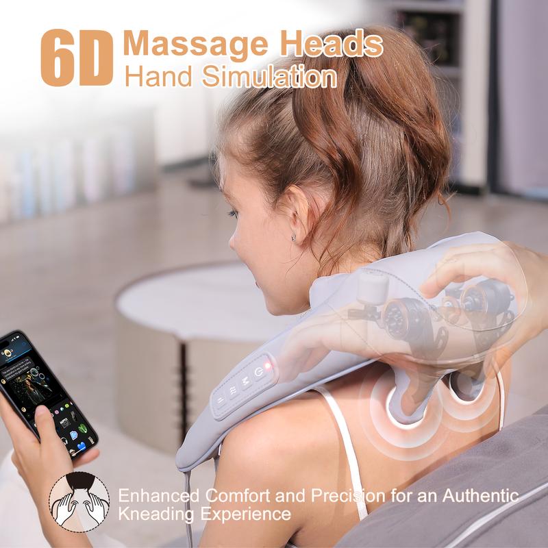 neck and shoulder massage shawl massagers for Neck and Back with Heat - Deep Tissue 6D Kneading Pillow, Electric Shiatsu Shoulder Massage, Foot, Legs,Body - Relieve Muscle Pain - Office, Home & Car,Mothers day gift,Mother's day