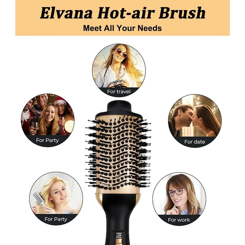 3 In 1 Hair Dryer Brush, Multifunctional Hair Styling Brush, Blow Dryer Hot Air Brush For All Hair Types, Hair Straightener, Blowout Brush, Silk Press