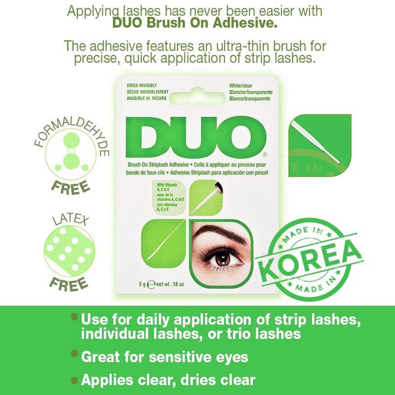 DUO Brush-On Lash Adhesive with Vitamins A, C & E, Clear, 0.18 oz, 1-Pack