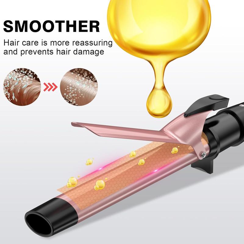 Curling Iron 3 in 1 Barrel Curling Wand Set Curler and Waver(0.75"-1"-1.25"), Dual Voltage Curl Hair Styler Tool for Oval Curling Wand