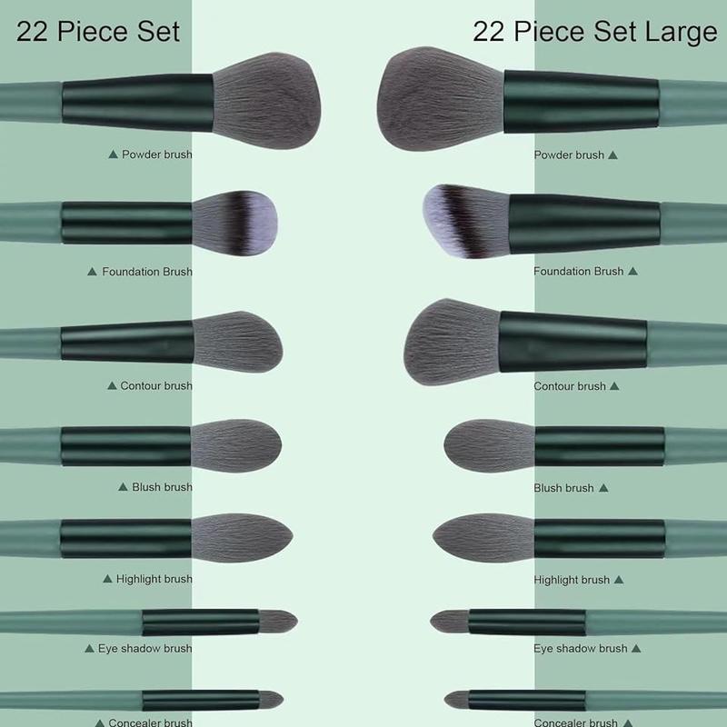 Makeup Brushes 22 Pcs Makeup Kit,Foundation Brush Eyeshadow Brush Make up Brushes Set (Green, 22 Piece Set)