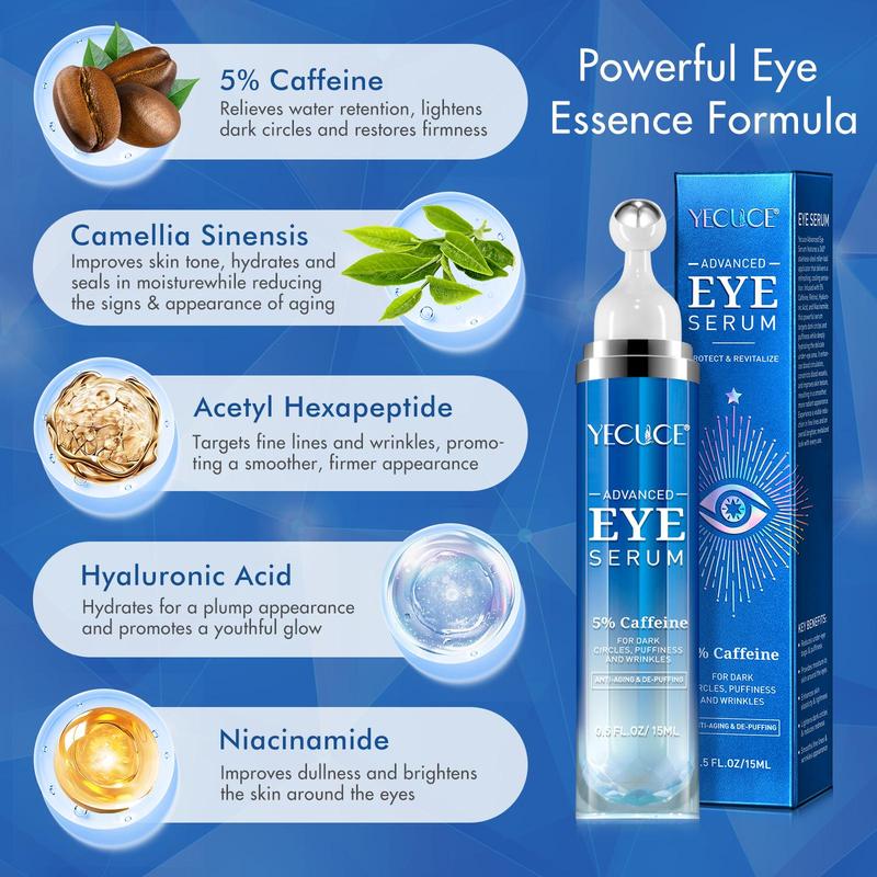 Caffeine Eye Serum, Moisturizing Eye Cream, Eye Care Product for Women & Men, Daily Skincare Product for Eye Skin