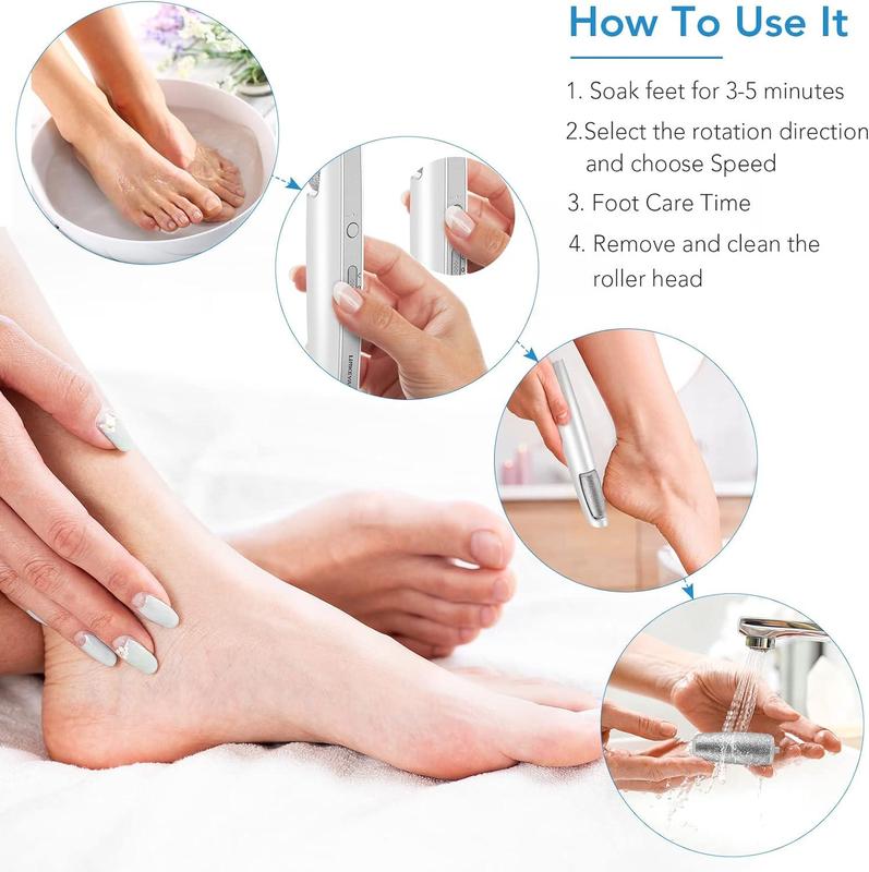 LINKEVAP Summer Electric Foot File, Gentle Adjustable Rotatable Electric  Foot Dead Skin Remover, Callus Remover Tool for Home & Nail Salon Pedicure Care Tool Halloween Gift