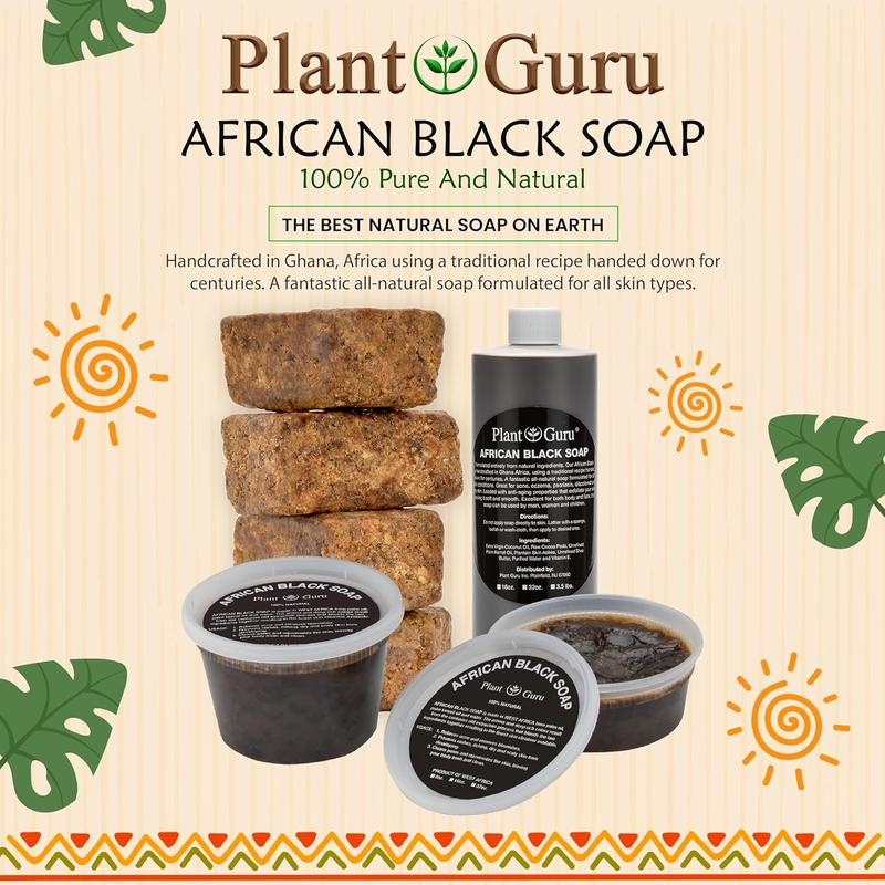 African Black Soap Bar - Suitable for all skin types, suitable for both men and women. It cleanses and moisturizes the skin with pure natural ingredients handmade，triple in one series, shower, wash hair, wash face