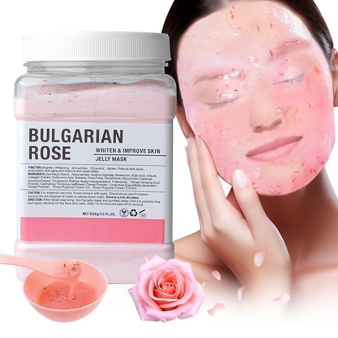 Jelly Mask for Facials Professional Natural Gel Powder Face Masks, Peel Off Rubber Mask Jelly Facial Masks SkinCare, Moisturizing & Hydrating 23 Fl Oz (Bulgarian Rose)