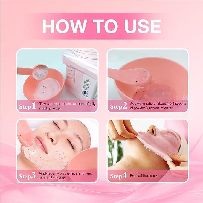 Jelly Mask for Facials Professional Natural Gel Powder Face Masks, Peel Off Rubber Mask Jelly Facial Masks SkinCare, Moisturizing & Hydrating 23 Fl Oz (Bulgarian Rose)