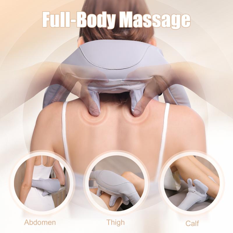 neck and shoulder massage shawl massagers for Neck and Back with Heat - Deep Tissue 6D Kneading Pillow, Electric Shiatsu Shoulder Massage, Foot, Legs,Body - Relieve Muscle Pain - Office, Home & Car,Mothers day gift,Mother's day