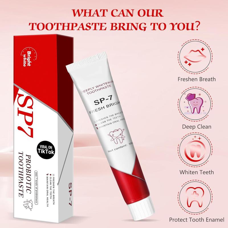 Hecmoks Sp-7 Probiotic Toothpaste,Upgrade Your Smile with SP-7 PROBIOTIC WHITENING Toothpaste: Outperforming SP-4 & SP-6