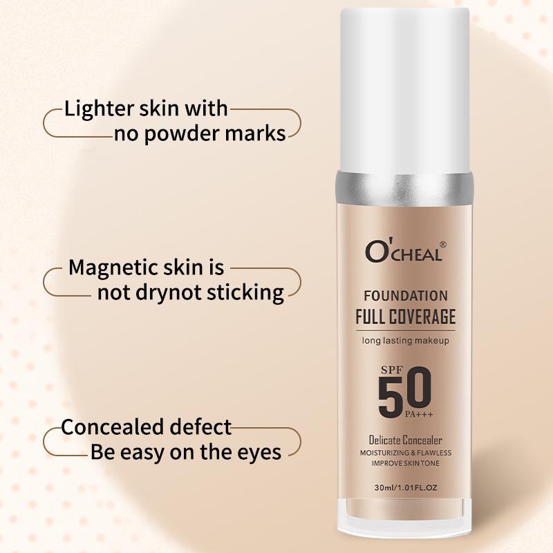 Long-lasting Liquid Foundation, Moisturizing Concealer, Full Coverage Makeup Cream, Makeup Product