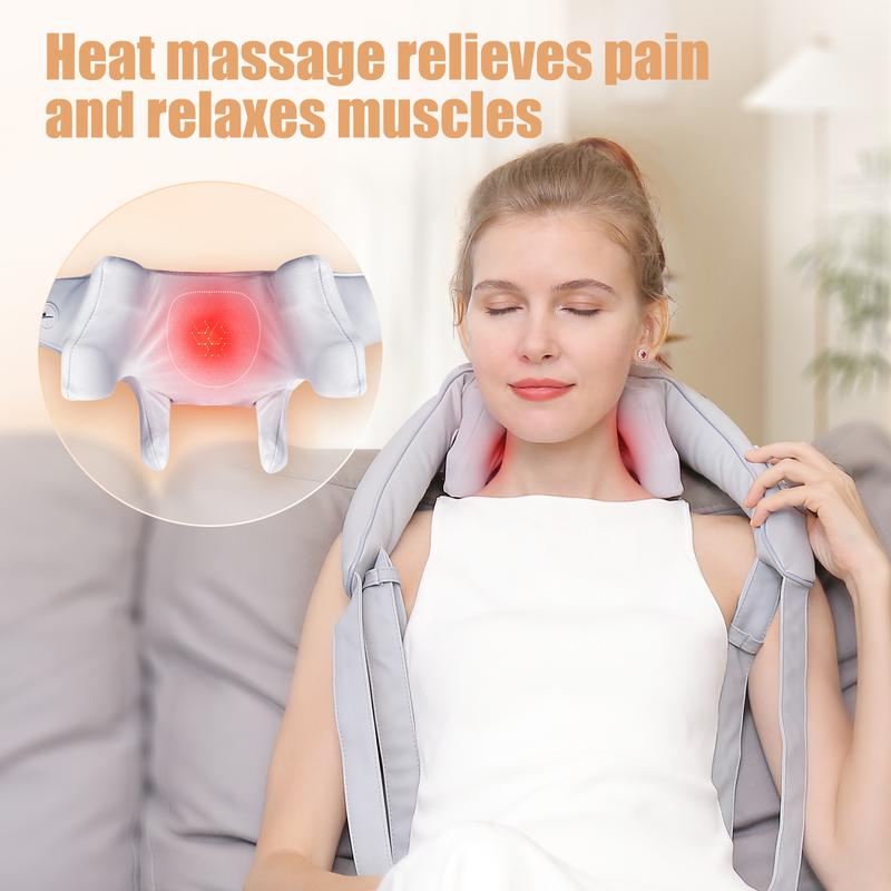 neck and shoulder massage shawl massagers for Neck and Back with Heat - Deep Tissue 6D Kneading Pillow, Electric Shiatsu Shoulder Massage, Foot, Legs,Body - Relieve Muscle Pain - Office, Home & Car,Mothers day gift,Mother's day