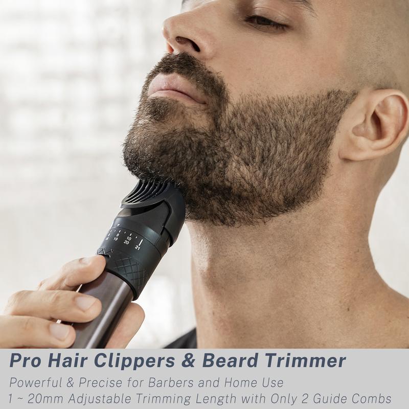 Adjustable Beard Trimmer for Men - 5-in-1 Electric Foil Shavers Hair Clippers Set - Smooth Body Nose Ear Hair Trimmer USB-C Recharge Dock