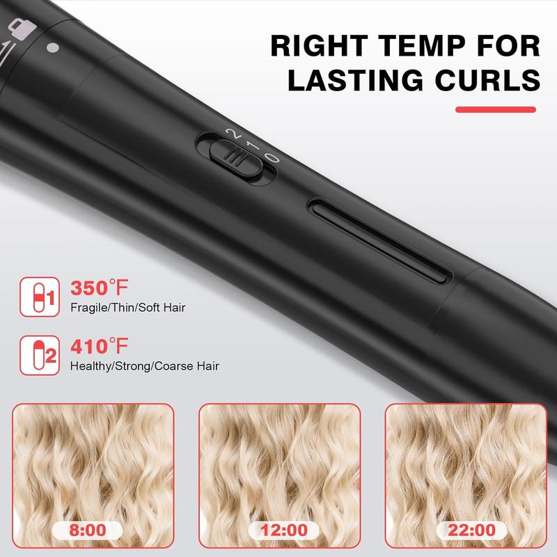 Curling Iron 3 in 1 Barrel Curling Wand Set Curler and Waver(0.75"-1"-1.25"), Dual Voltage Curl Hair Styler Tool for Oval Curling Wand