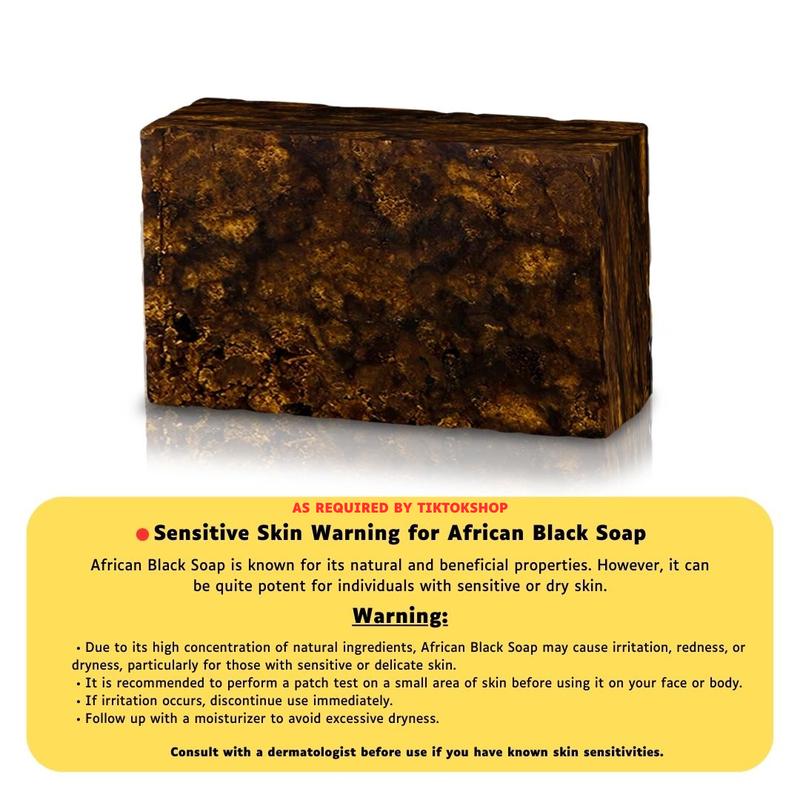 Premium Handmade African Black Soap 2oz Sample - Natural Soap With Shea Butter and Aloe Vera