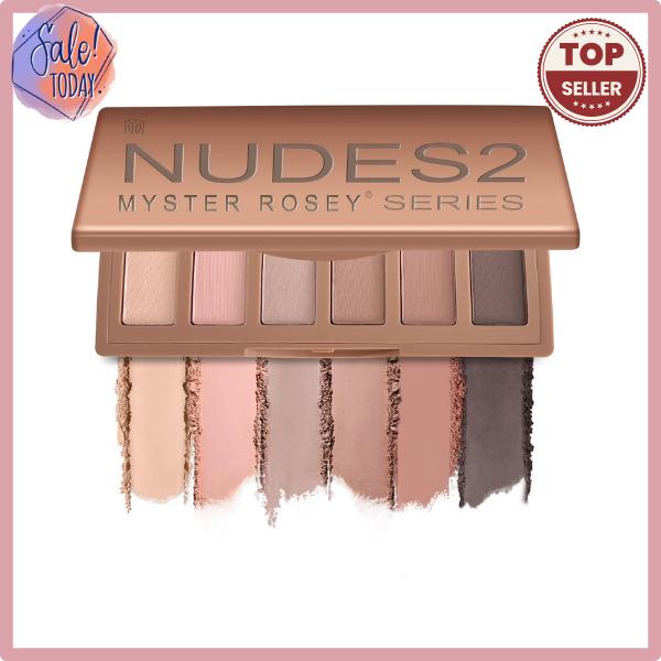 Nudes2 Series Mini Eyeshadow Palette, 6 Nude Taupe & Brown Neutral Eye Shadows, Travel Friendly Size, Velvety Matte Finish