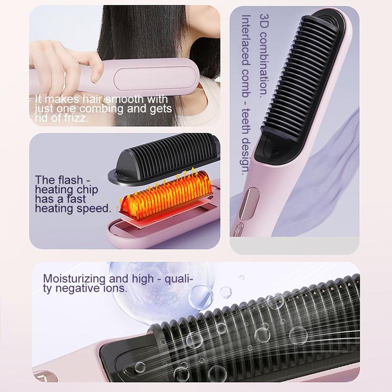 Hair Straightener, 1 Box LCD Display Hair Straightener & Curler, Hair Styling Comb, Hair Straightening Tool for Home & Salon Use