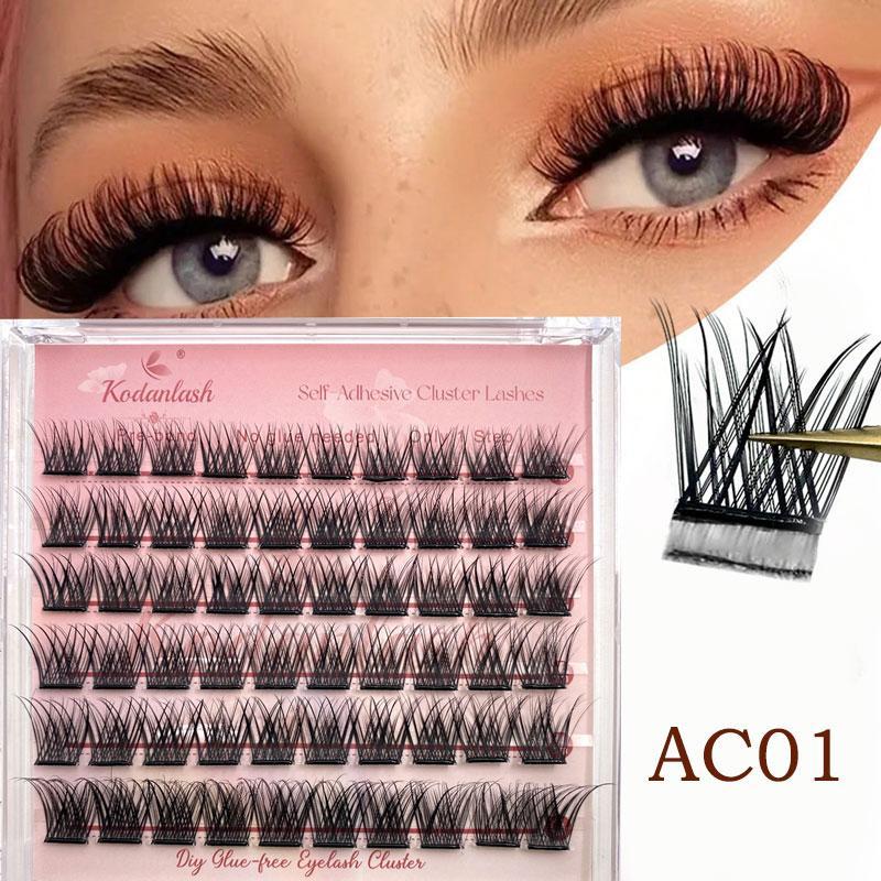 Self Adhesive Eyelashes Cluster, 1 Box Wispy Lashes Extension, No Glue Need Individual Lashes, Pre-bond Reusable Eyelashes, DIY At Home, Eyelash Extensions Kit, Christmas Gift