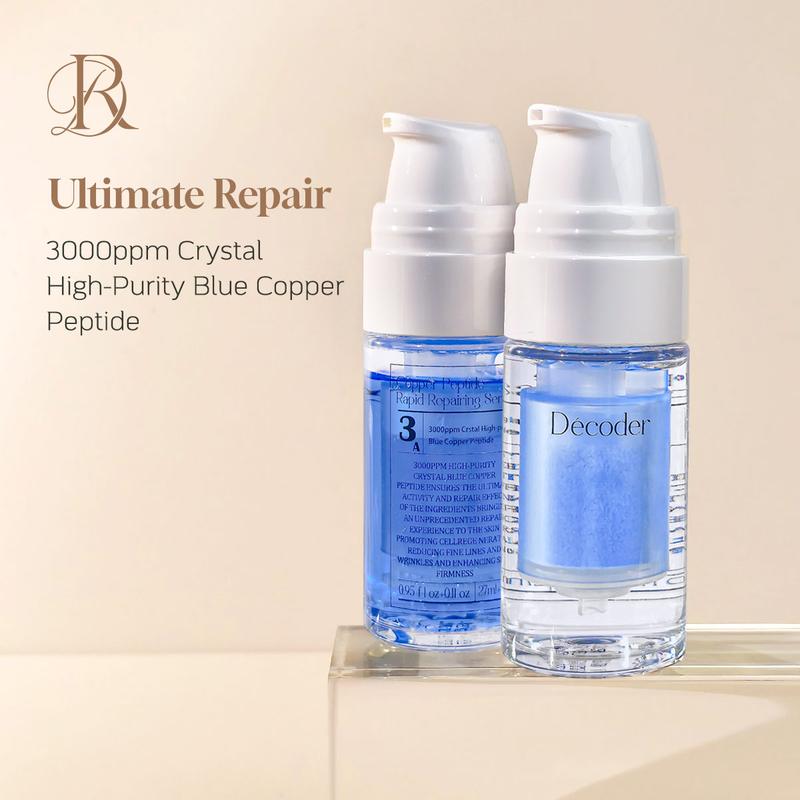 Decoder Blue Copper Peptide Repair Serum, Anti-Aging with 3000ppm Copper Peptide, Repair Dark Spots & Acne Marks, Pore Minimizer Serum, Calming Skin Repair, Wrinkle Care, Hypoallergenic, 30ml