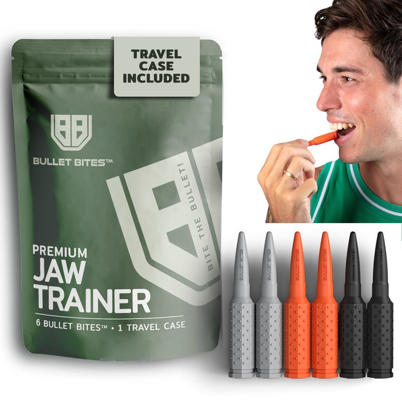 BULLET BITES Jaw Trainer | Ultimate Gym Companion | Chisel Jawline | Activates All Facial Muscles | 3 Resistance Levels