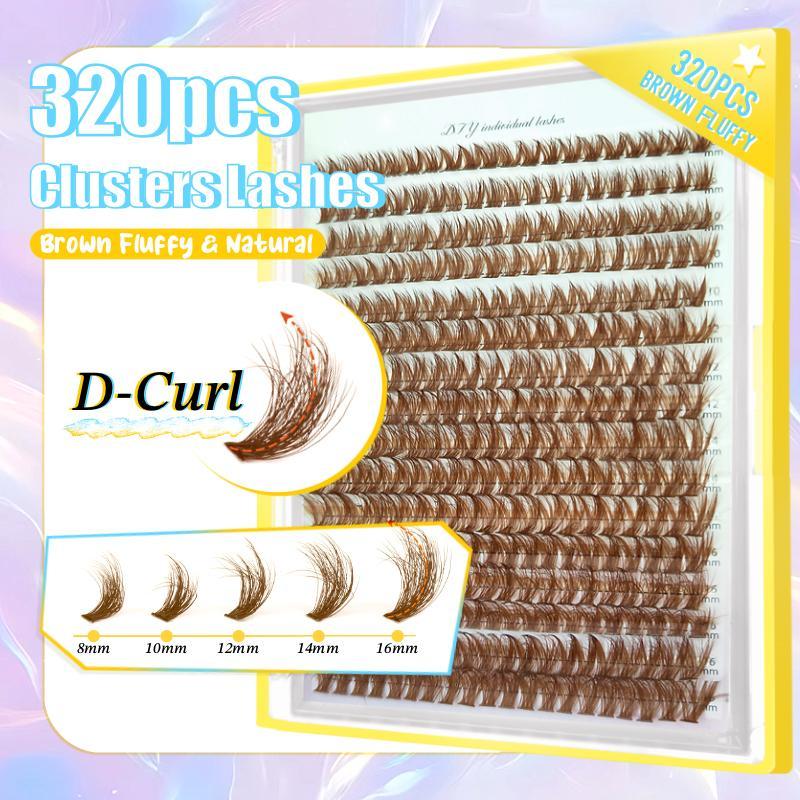 Curl Wispy Individual False Eyelash With Lash & Tweezers Kit, 1 Set Natural Self Grafting DIY Segmented Eyelash