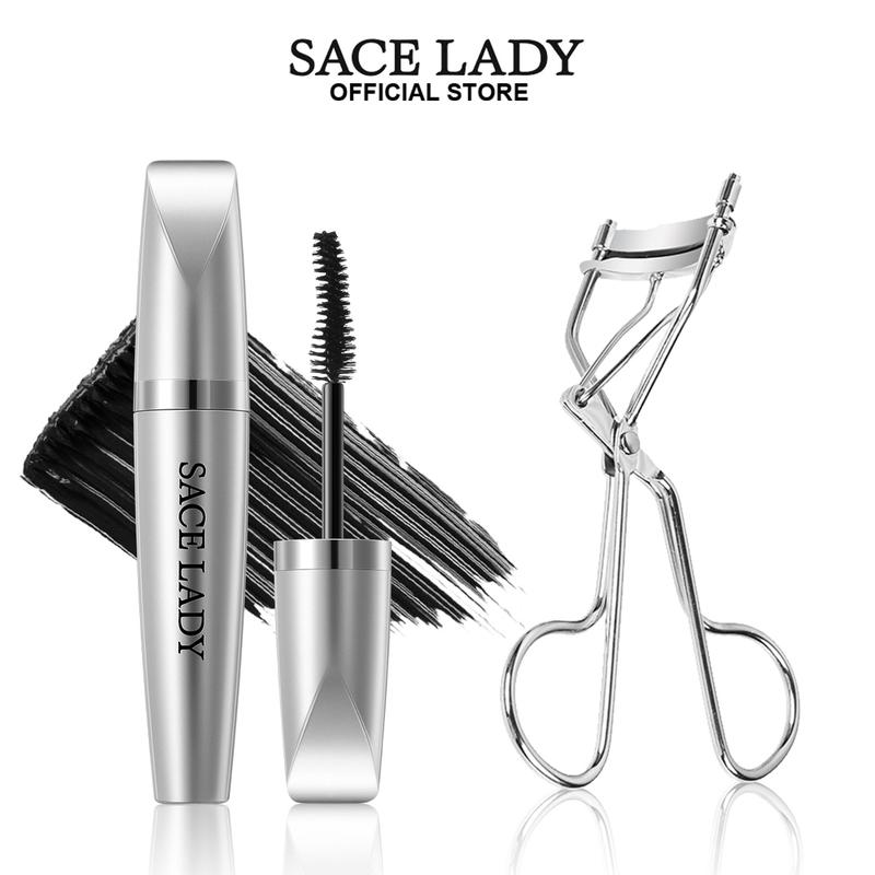 SACE LADY Waterproof Mascara Eyeliner Eyelash Curler Set Long-Lasting Volumizing Eye Makeup Set Brush Cosmetic