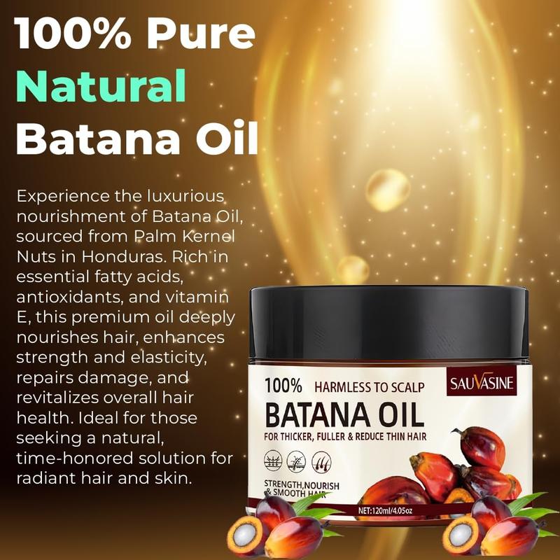 2Pcs 100% Unrefined Batana Oil from Honduras-Get Fuller, Thicker, Healthier Hair.Great Gifts for Women & Men Conditioner Haircare Silky - Hair Nutrition Comfort Frizz Color