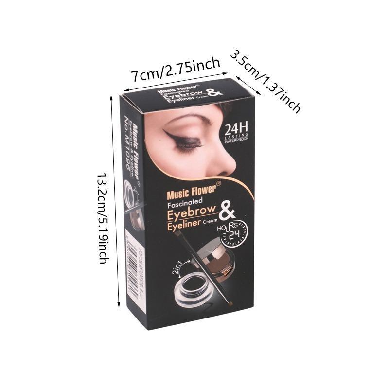 Eyebrow Powder & Gel Eyeliner Set, 1 Box Shapes, Defines, Fills Brows for Naturally Looking Color All Day